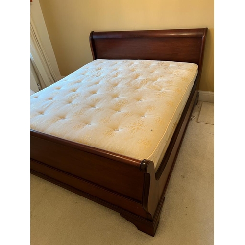 50 - A mahogany sleigh bed frame king size (mattress not included)