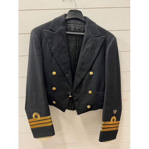 505 - A Royal naval mess dress jacket and naval uniform jacket along with cap