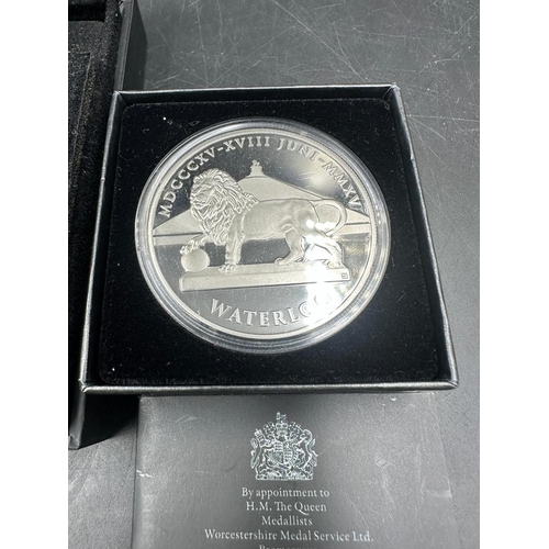 513 - Waterloo Campaign Medal in silver by Worcestershire Medal Services Ltd along with Duke of Wellington... 