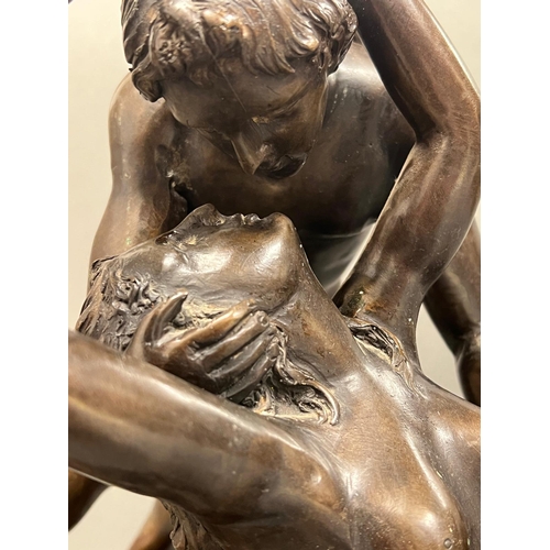 536 - A Bronze of Cupid & Psyche signed to base Biggi Fausto (W 48cm x 50cm H)