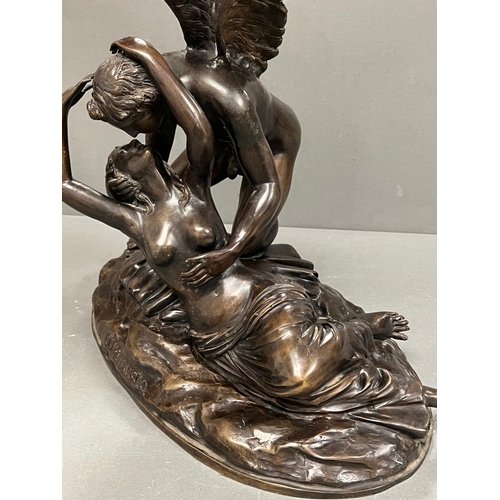 536 - A Bronze of Cupid & Psyche signed to base Biggi Fausto (W 48cm x 50cm H)