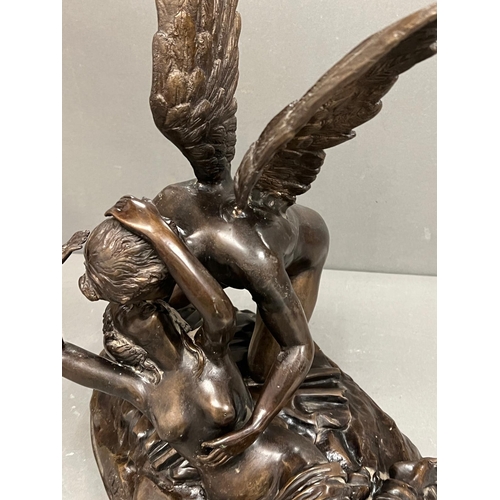 536 - A Bronze of Cupid & Psyche signed to base Biggi Fausto (W 48cm x 50cm H)