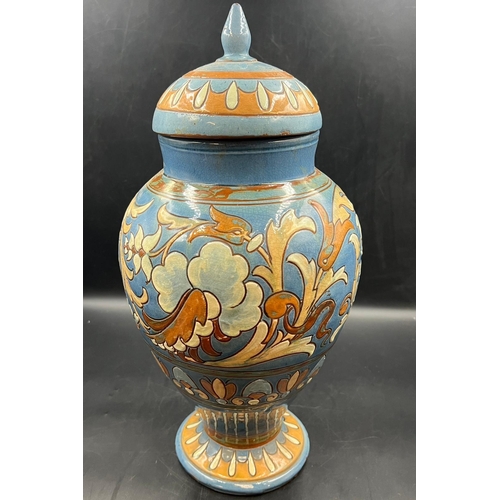 542 - A C H Brannam lidded studio pottery vase dated 1889 and signed to base H 42cm