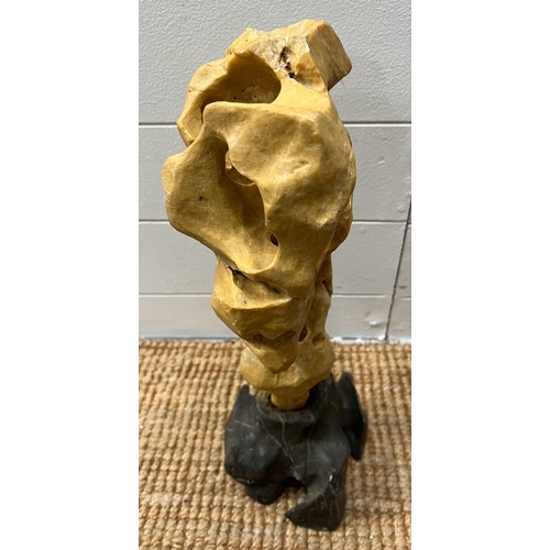 544 - Chinese scholar rock yellow stone (H47cm)