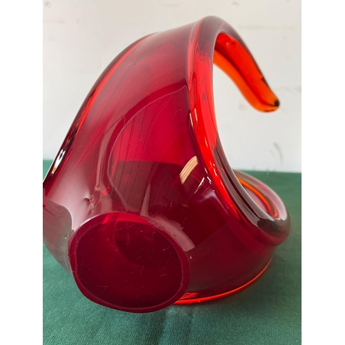 546 - A Murano style selenium red and orange glass sculpture (H24cm)