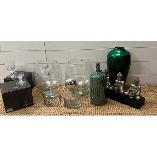 547 - A selection of OKA decorative items to include vases, glasses decanters etc.