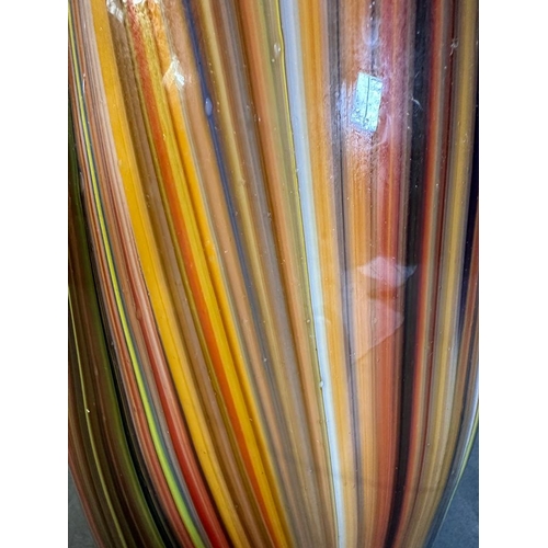 582 - A Mid Century brown and orange striped Art glass vase