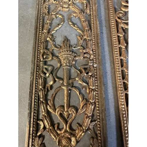 647 - A selection of three gilt door finger plates