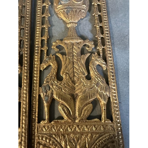 647 - A selection of three gilt door finger plates