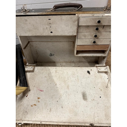 663 - Two vintage storage cases or art boxes and an engineers chest AF