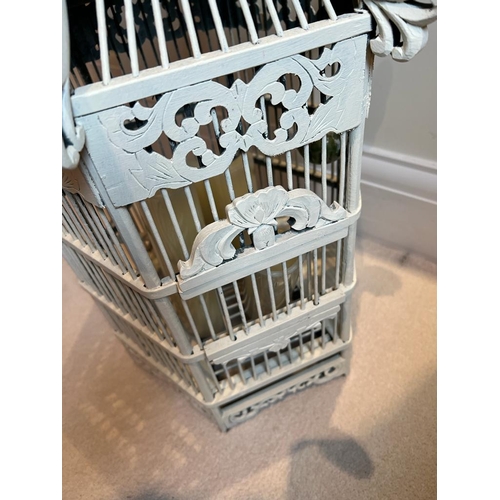 709 - A white painted bird cage (H61cm)