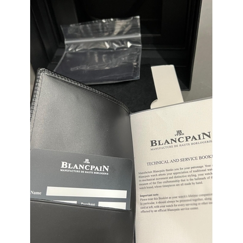 730 - A Blanc pain watch box and outer box parts along with warranty cards and booklets