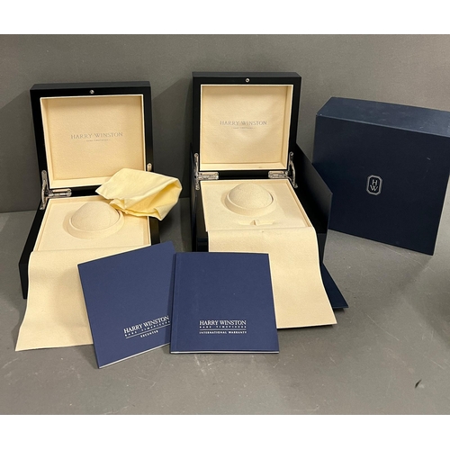 734 - Two Harry Winston watch boxes and one outer box