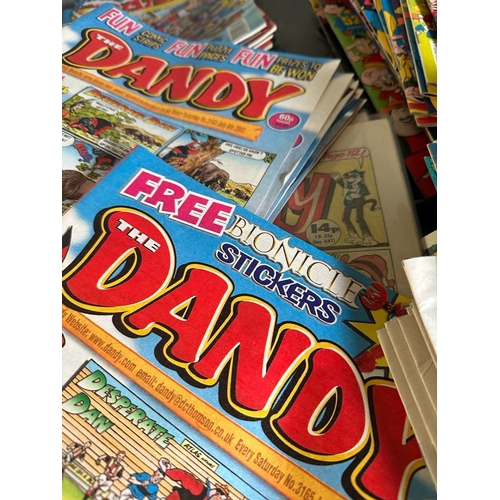 735 - A large quantity of Dandy comics, various ages