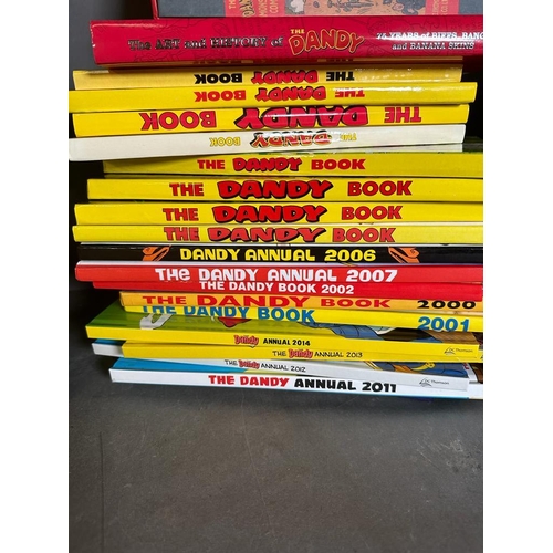 737 - A large quantity of Beano and Dandy annuals to include the Beano eighty years of fun special pack