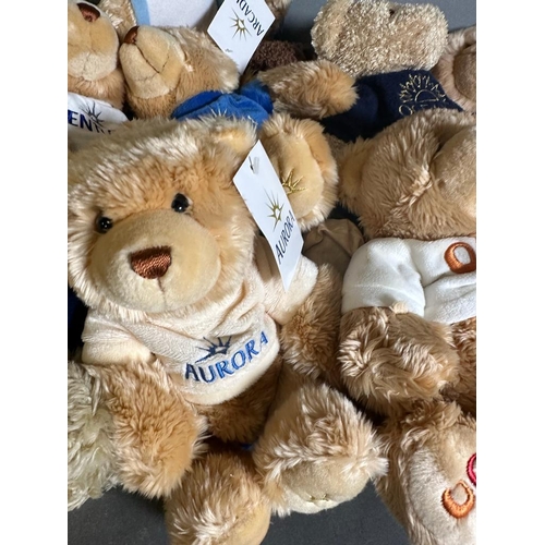 744 - A large selection of cruise liner teddy bears