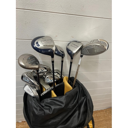 752 - A set of gold clubs various clubs and markers including Callaway Big Bertha, Ping etc