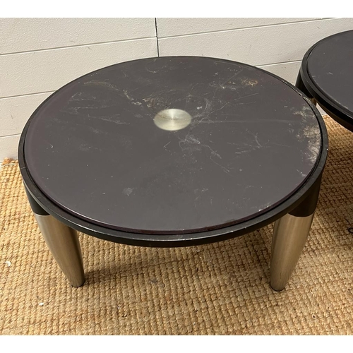 77 - Two Giorgetti side tables by Chi Wing Lo AF H35cm Dia55cm)