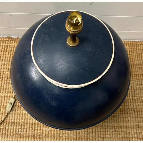 181 - A large blue metal table lamp (H70cm)