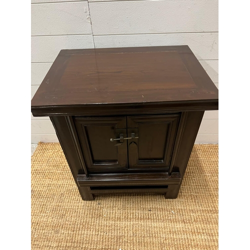 19 - A hardwood side cabinet (H68cm W57cm D42cm)