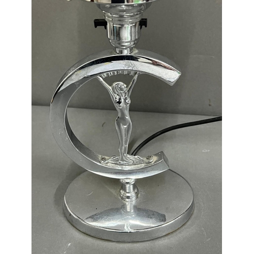 190 - Art Deco style lamp on chrome in the form of a C