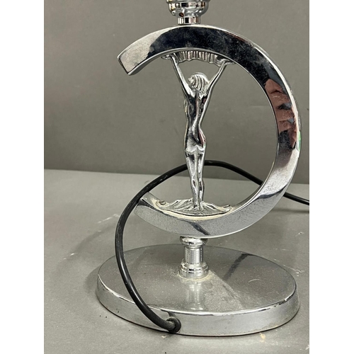 190 - Art Deco style lamp on chrome in the form of a C