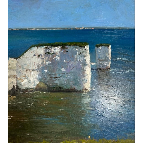 272 - Ian Hargreaves (English 1957-) 'Old Harry' oil on panel 35cm x 60cm