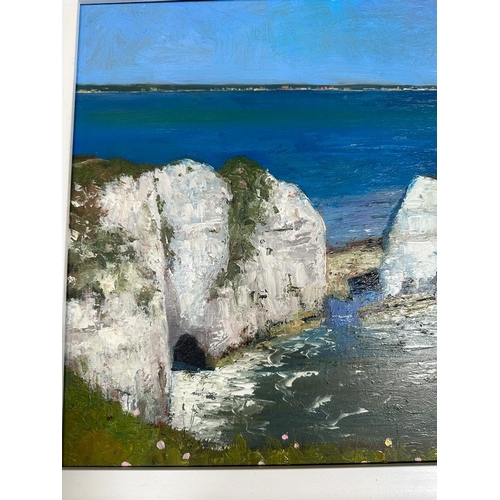 272 - Ian Hargreaves (English 1957-) 'Old Harry' oil on panel 35cm x 60cm