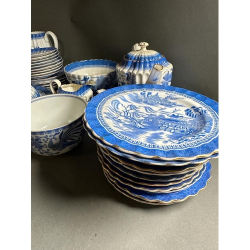 312 - A substantial amount of blue and white china dinner service