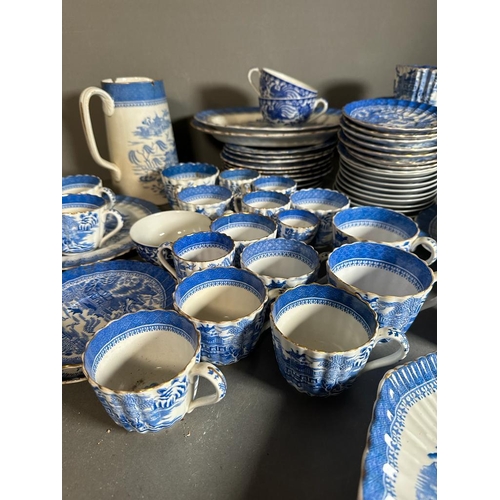 312 - A substantial amount of blue and white china dinner service