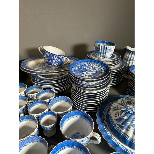 312 - A substantial amount of blue and white china dinner service