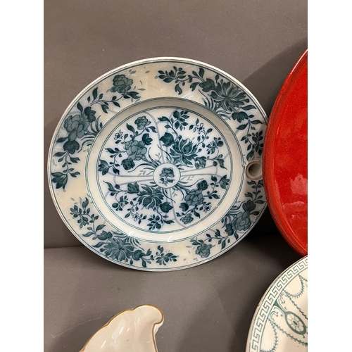 321 - A selection of china serving dishes, platters and cake stand, various makers and sizes