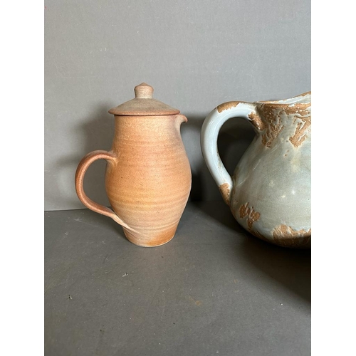 340 - A selection of Studio pottery to include jugs and a bowl