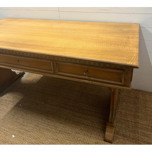 35 - A writing or library table with three drawers (H79cm W160cm D80cm)