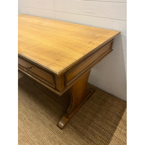 35 - A writing or library table with three drawers (H79cm W160cm D80cm)