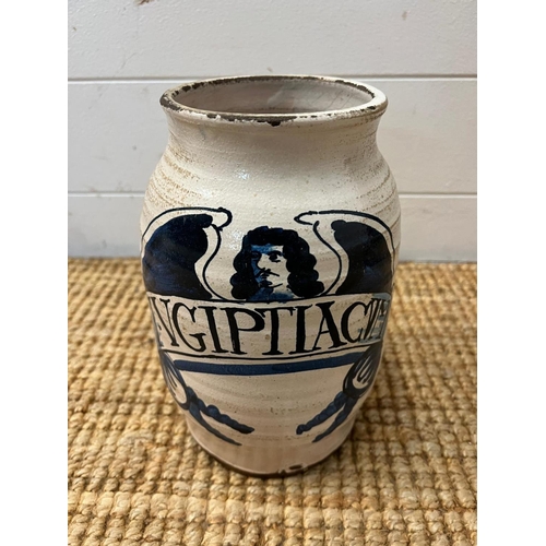 352 - A blue and white stoneware jar (H25cm Dia14cm)