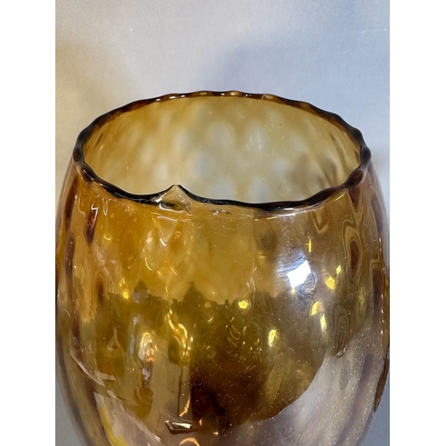 357 - Two Murano amber glass pieces to include a jug and large vase