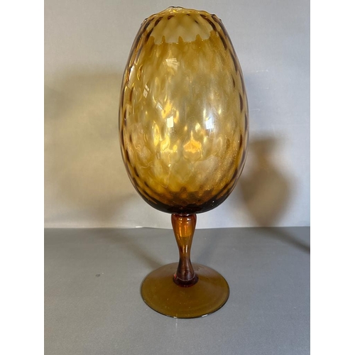 357 - Two Murano amber glass pieces to include a jug and large vase