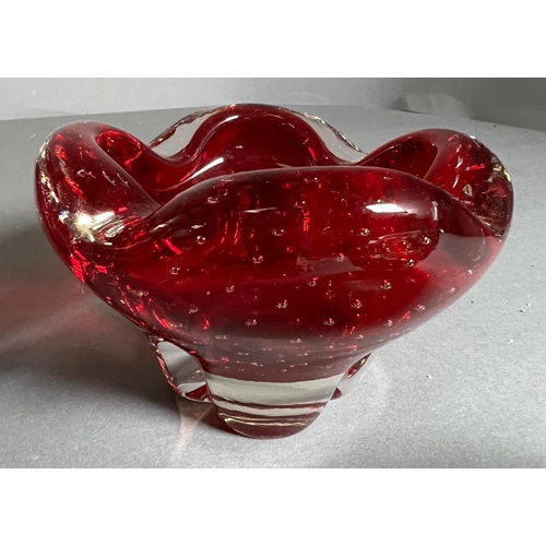 370 - Four Art glass bowls and vases, Whitefriars and Kisslinger glass