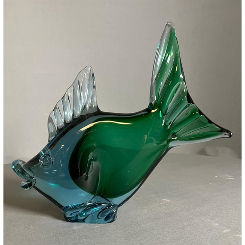 375 - Two Art glass fish (21cm)