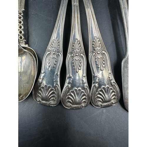 401 - A selection of silver spoons, various styles, hallmarks and makers ( Approximate Total weight 235g)