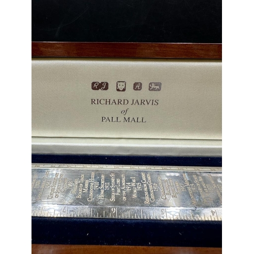 413 - Modern silver 'Churchill Rule of Life' ruler, by Richard Jarvis of Pall Mall, engraved with the sign... 