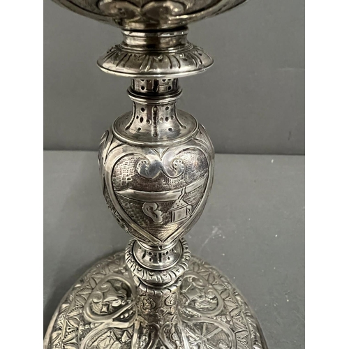 415 - A Fine example of a 17th Century Italian silver chalice, marked for Turin 1615 (Approximate Height 2... 