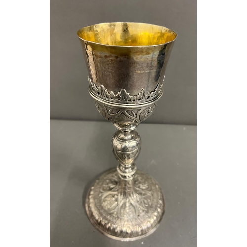 415 - A Fine example of a 17th Century Italian silver chalice, marked for Turin 1615 (Approximate Height 2... 