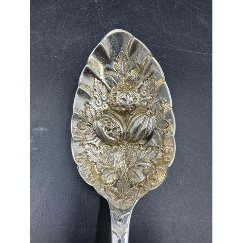 420 - A Georgian berry spoon by T Cox Savory, hallmarked for London 1809