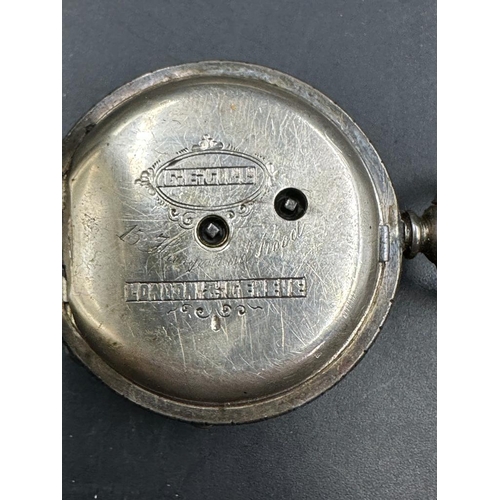 430 - A silver hallmarked pocket watch by G.E.Gill of London with a swiss bar movement