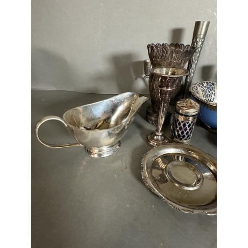 431 - A selection of silver plate and white metal items