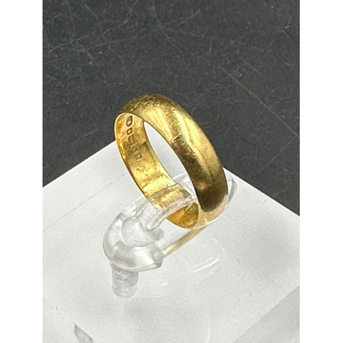 438 - A 22ct gold wedding band, marked 916. Approximate Total Weight 3.3g