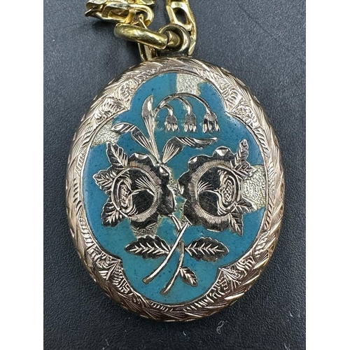 446 - An antique pendant on an 18ct, marked 750 necklace, approximate total weight 8.7g