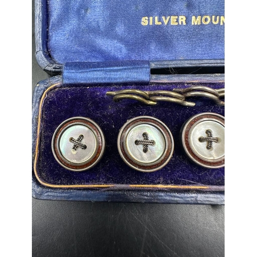 479 - A Boxed set of silver mounted shirt buttons being sold to raise funds for Fordbridge Day Centre, Ash... 